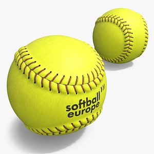 Softball Europe Competition Ball Yellow 3D model
