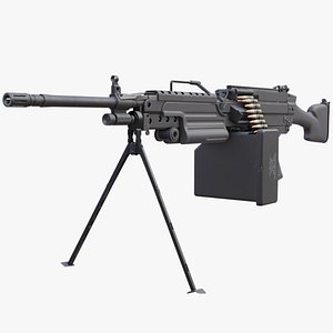 3D m249 - Light Machine Gun - Game Ready - VR