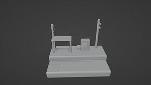 3D model Japanese  Low Poly Bus Stop