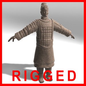 rigged terracotta warrior sale 3d model