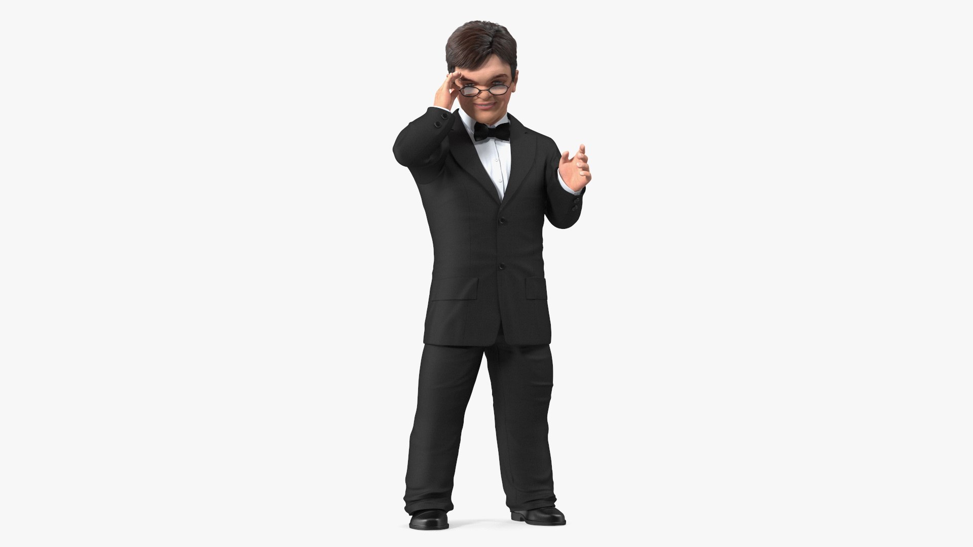 Happy Dwarf Man Wearing Business Suit 3D model preview
