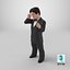 Happy Dwarf Man Wearing Business Suit