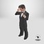 Happy Dwarf Man Wearing Business Suit