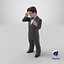 Happy Dwarf Man Wearing Business Suit