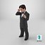 Happy Dwarf Man Wearing Business Suit