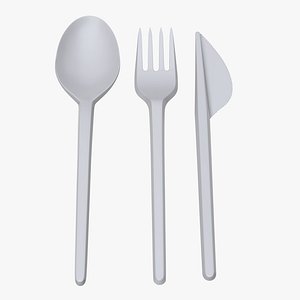 plastic spoon fork 3D model