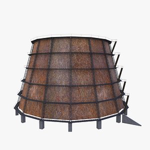 old cooling tower 3d obj