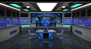 3D sci fi interior scene