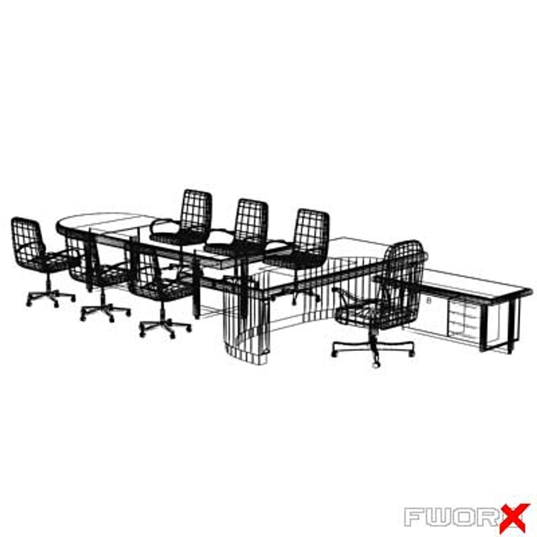3d Desk Executive Model
