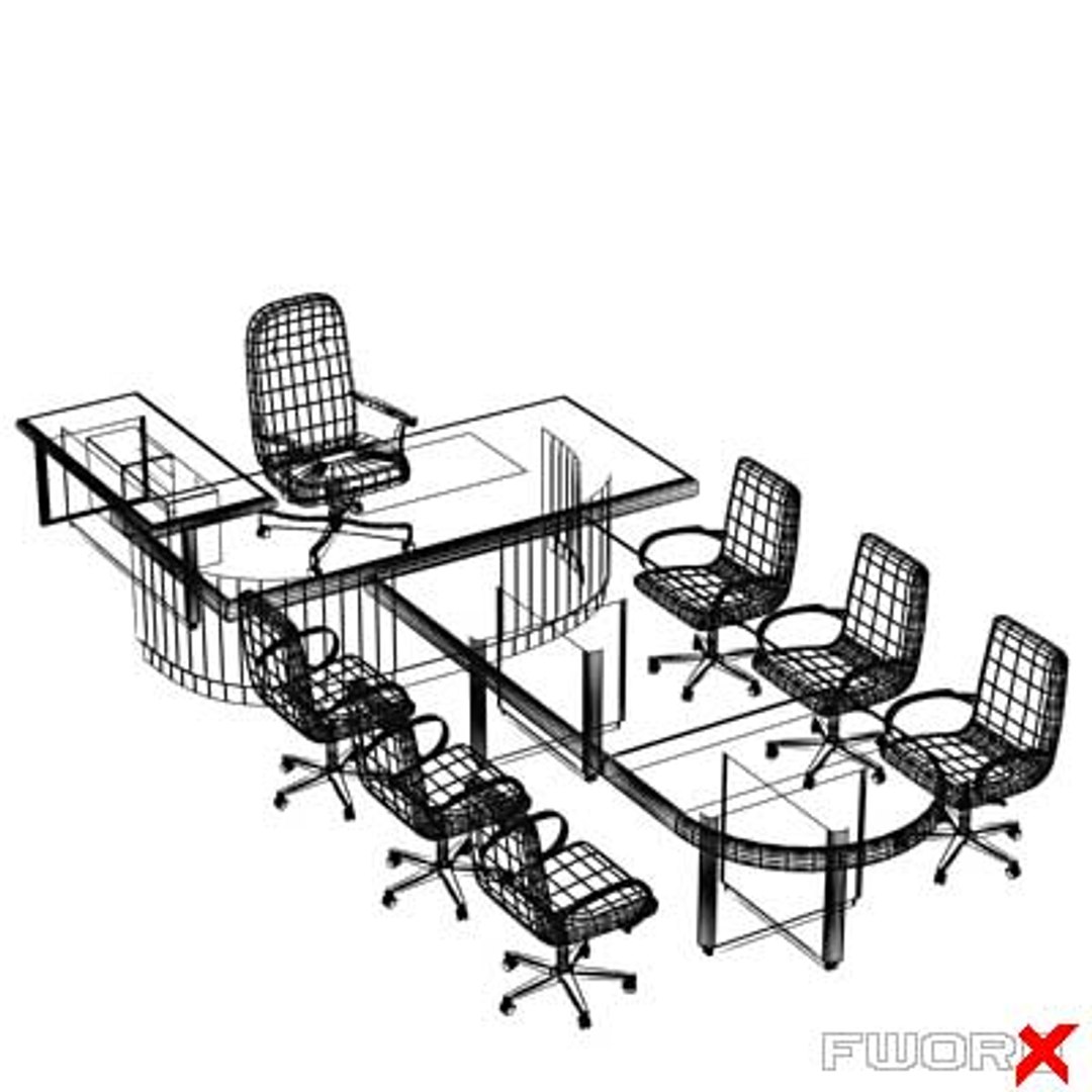 3d Desk Executive Model