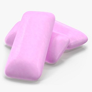 Pile of Chewing Gum Pads Purple 3D model