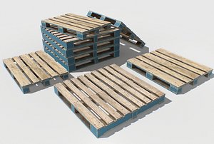 3D model industrial pallets 1 pbr