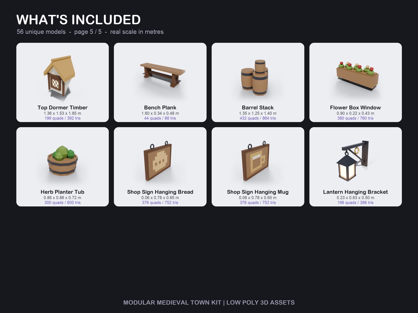 3D Low Poly Modular Medieval Town Kit - 56 Game Ready Models https://p.turbosquid.com/ts-thumb/jD/zyrBgP/Lp/23_included_5/png/1791110559/1920x1080/fit_q87/c8ddb7749ec7209cd563cb960a49ccc87e750dd5/23_included_5.jpg