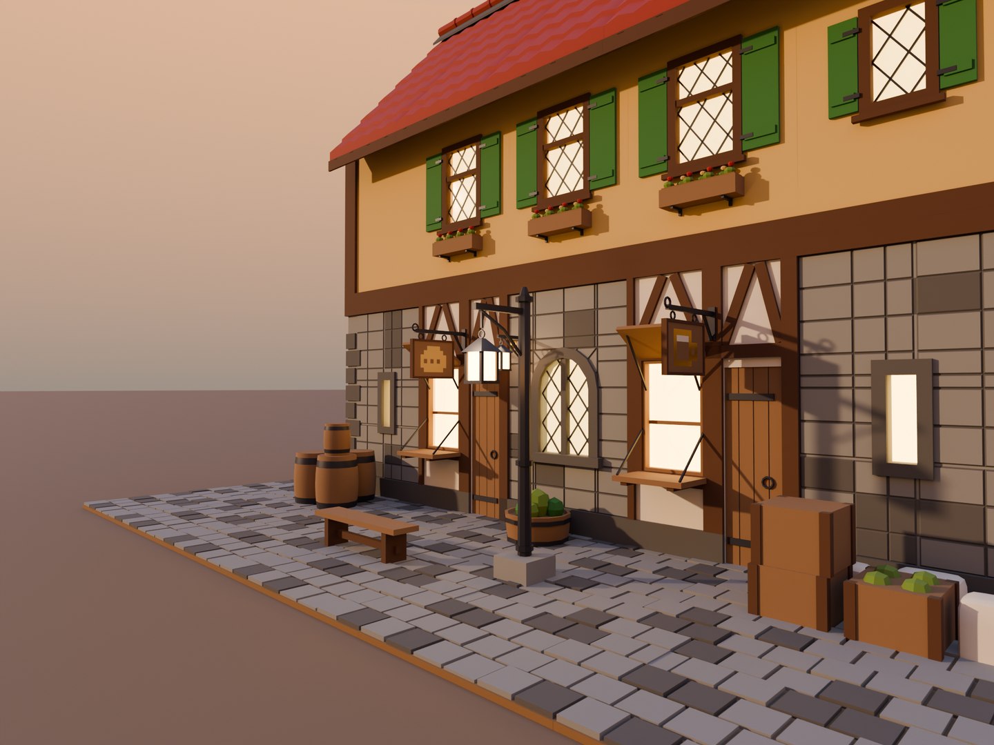 3D Low Poly Modular Medieval Town Kit - 56 Game Ready Models https://p.turbosquid.com/ts-thumb/jD/zyrBgP/cQ/15_props_lanterns_signs_barrels/png/1791110497/1920x1080/fit_q87/d9ffbe877bf42e6ed607898e3837efbc55c9370e/15_props_lanterns_signs_barrels.jpg