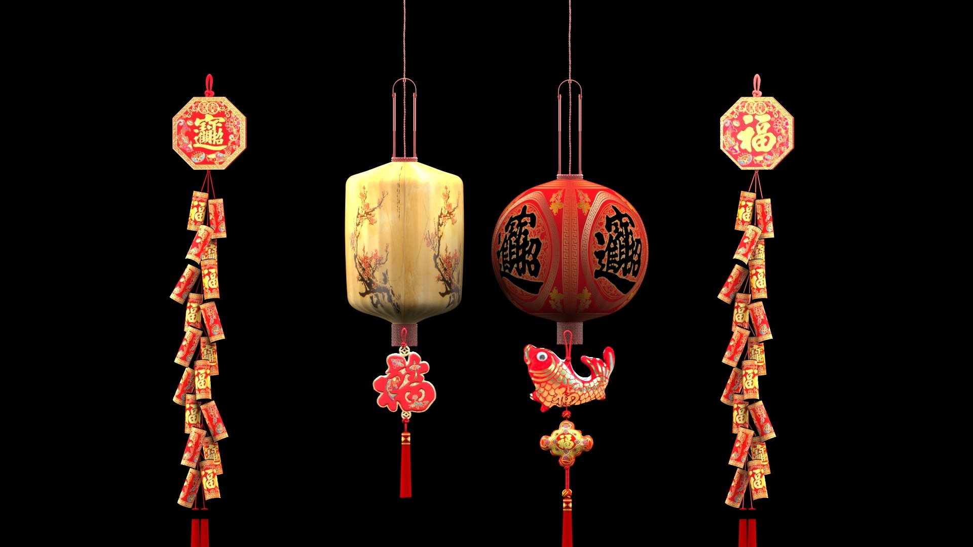 Chinese Red Lantern 3D Model - TurboSquid 2205245