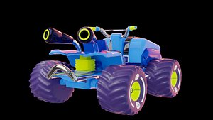 blue kart 3D model