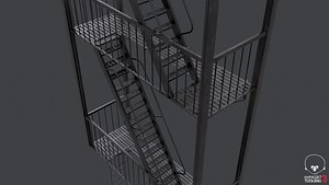 escape stairs 3D model