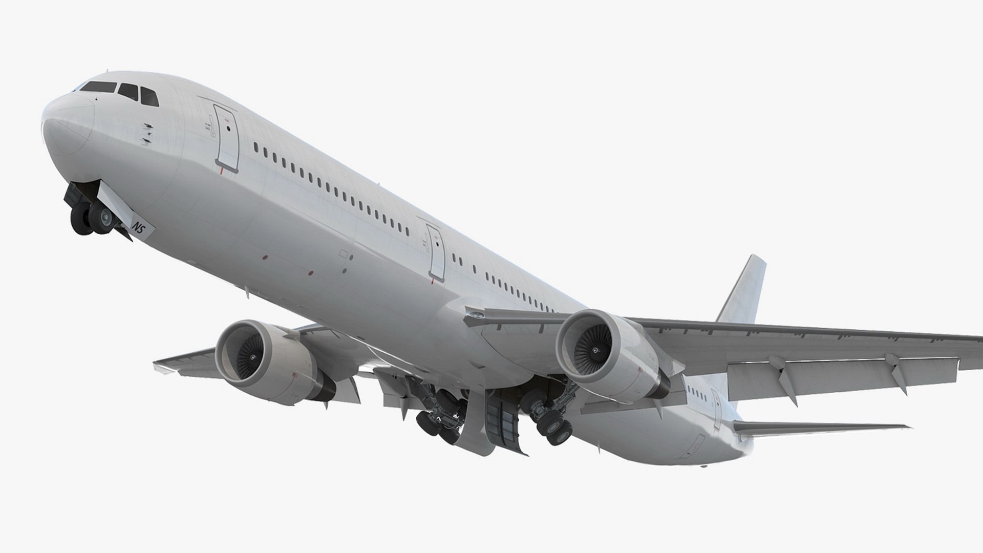 Boeing 767 400 with Cabin and Doors Rigged 3D model preview