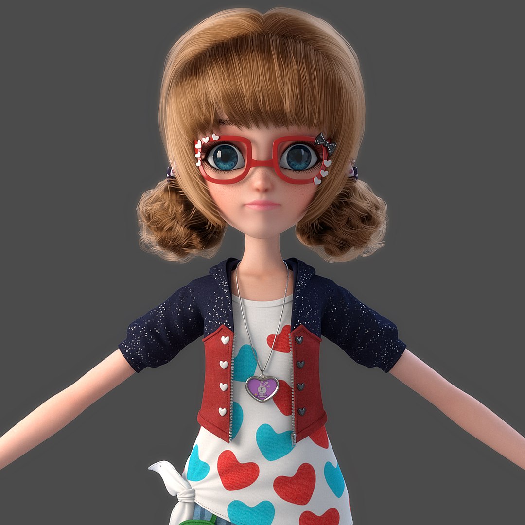 Cartoon Girl Rigged 3d Model - Turbosquid 1214324