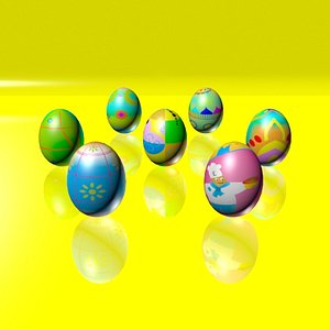 eggs set easter 3d max