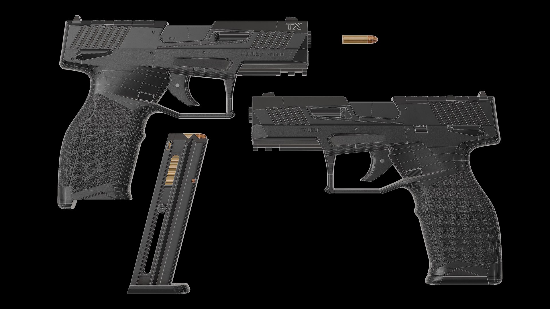 3D Taurus TX22 Gen 2 pistol model https://p.turbosquid.com/ts-thumb/jE/OFYhMv/F0/wire0002/png/1775923892/1920x1080/fit_q87/3ca5690865ed7ed9003a04173fe178e66f07347d/wire0002.jpg