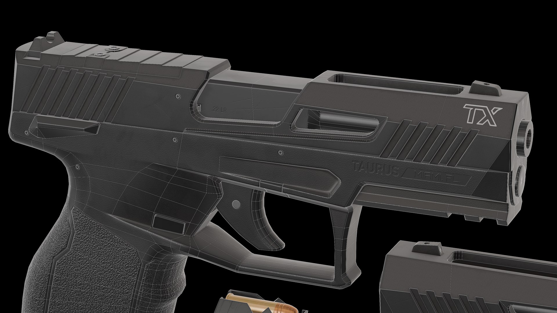 3D Taurus TX22 Gen 2 pistol model https://p.turbosquid.com/ts-thumb/jE/OFYhMv/Ki/wire0006/png/1775923899/1920x1080/fit_q87/a1c3a47f3e713fbf225cdb192e519c5ae0662c47/wire0006.jpg