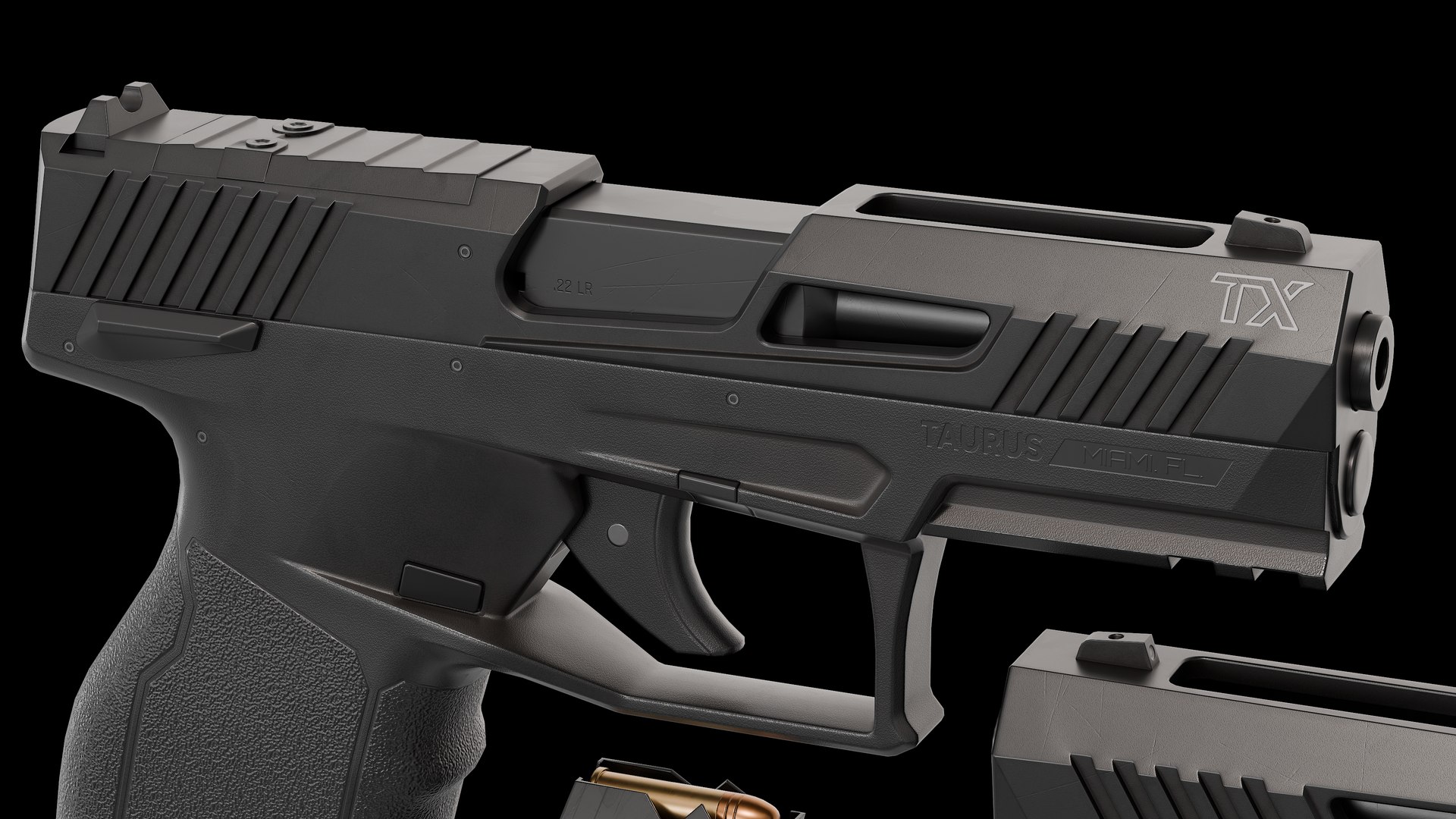 3D Taurus TX22 Gen 2 pistol model https://p.turbosquid.com/ts-thumb/jE/OFYhMv/sz/prev0006/png/1775923887/1920x1080/fit_q87/bb8f4ca4e54df295ac5c5296521ba97fbea9c1ea/prev0006.jpg