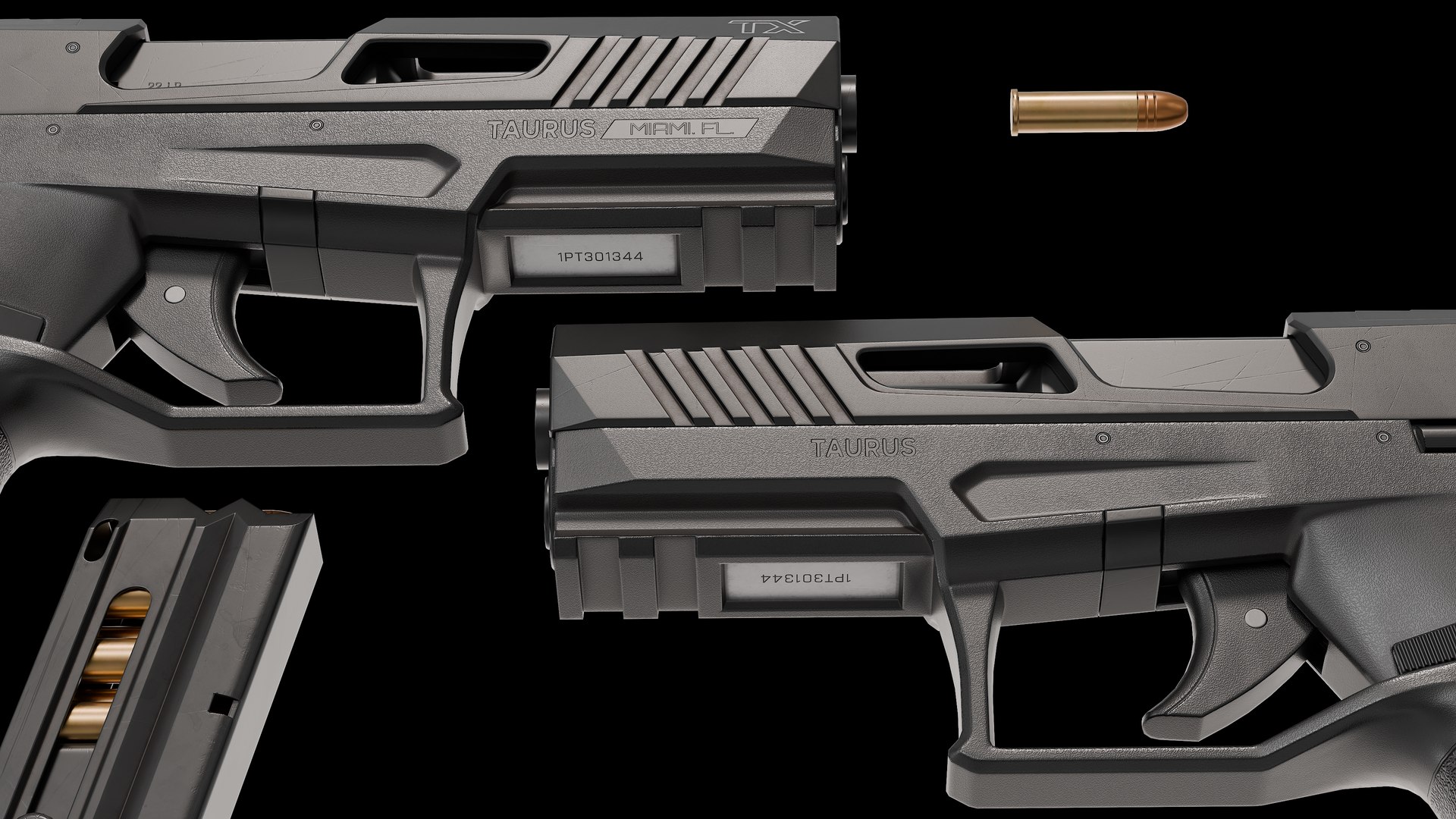 3D Taurus TX22 Gen 2 pistol model https://p.turbosquid.com/ts-thumb/jE/OFYhMv/v9/prev0009/png/1775923889/1920x1080/fit_q87/2b42bf2342ec172ccf2fad05bbe2439d50ca5522/prev0009.jpg