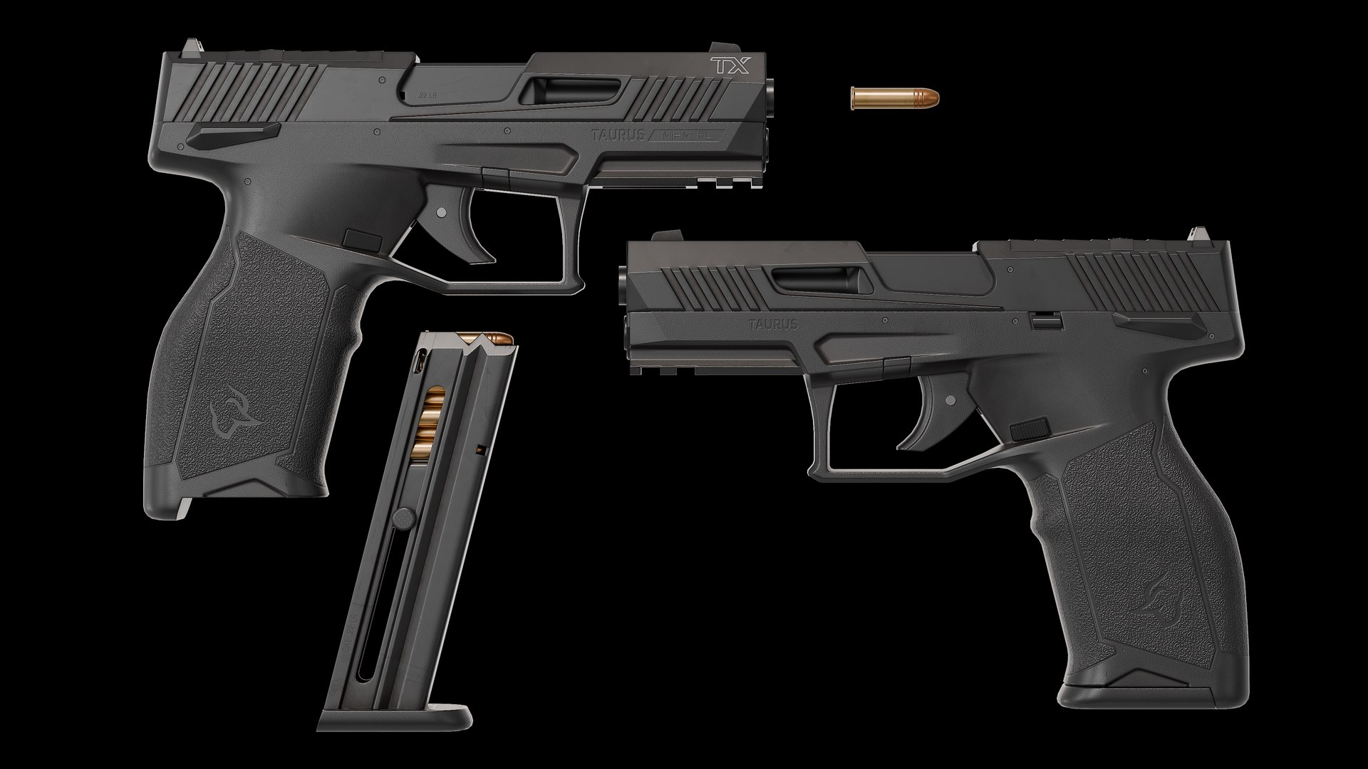 3D Taurus TX22 Gen 2 pistol model https://p.turbosquid.com/ts-thumb/jE/OFYhMv/vt/prev0002/png/1775923880/1920x1080/fit_q87/aab8432e1ba2d411925f65e9aa81ee9f3b86b430/prev0002.jpg