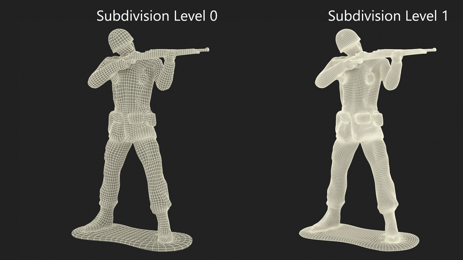 Green Plastic Toy Soldier With Rifle Shooting 3D Model - TurboSquid 2199186