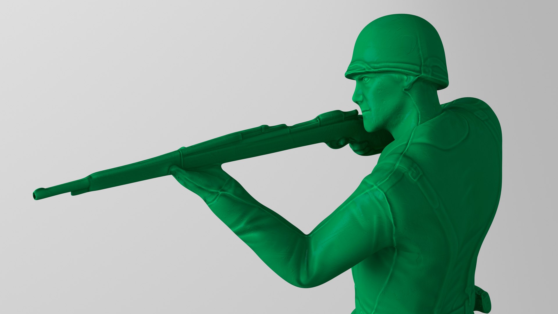 Green Plastic Toy Soldier With Rifle Shooting 3D Model - TurboSquid 2199186