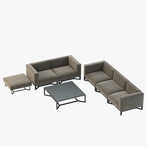 Bloc Gloster contemporary Photorealistic Seating Collection With Coffee Table