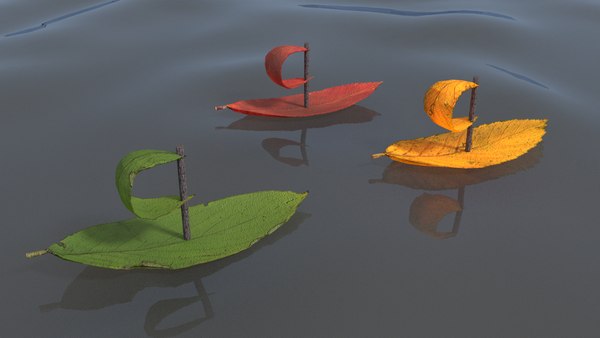 3d model of leaf boat