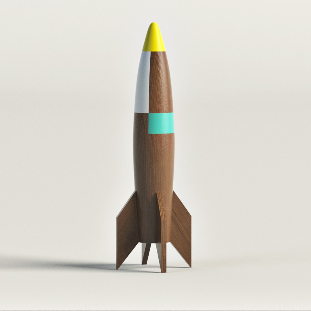 Wooden Rocket Ship 3d Model