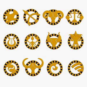 3D Zodiac signs