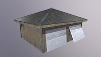 Old classic american Garage LowPoly