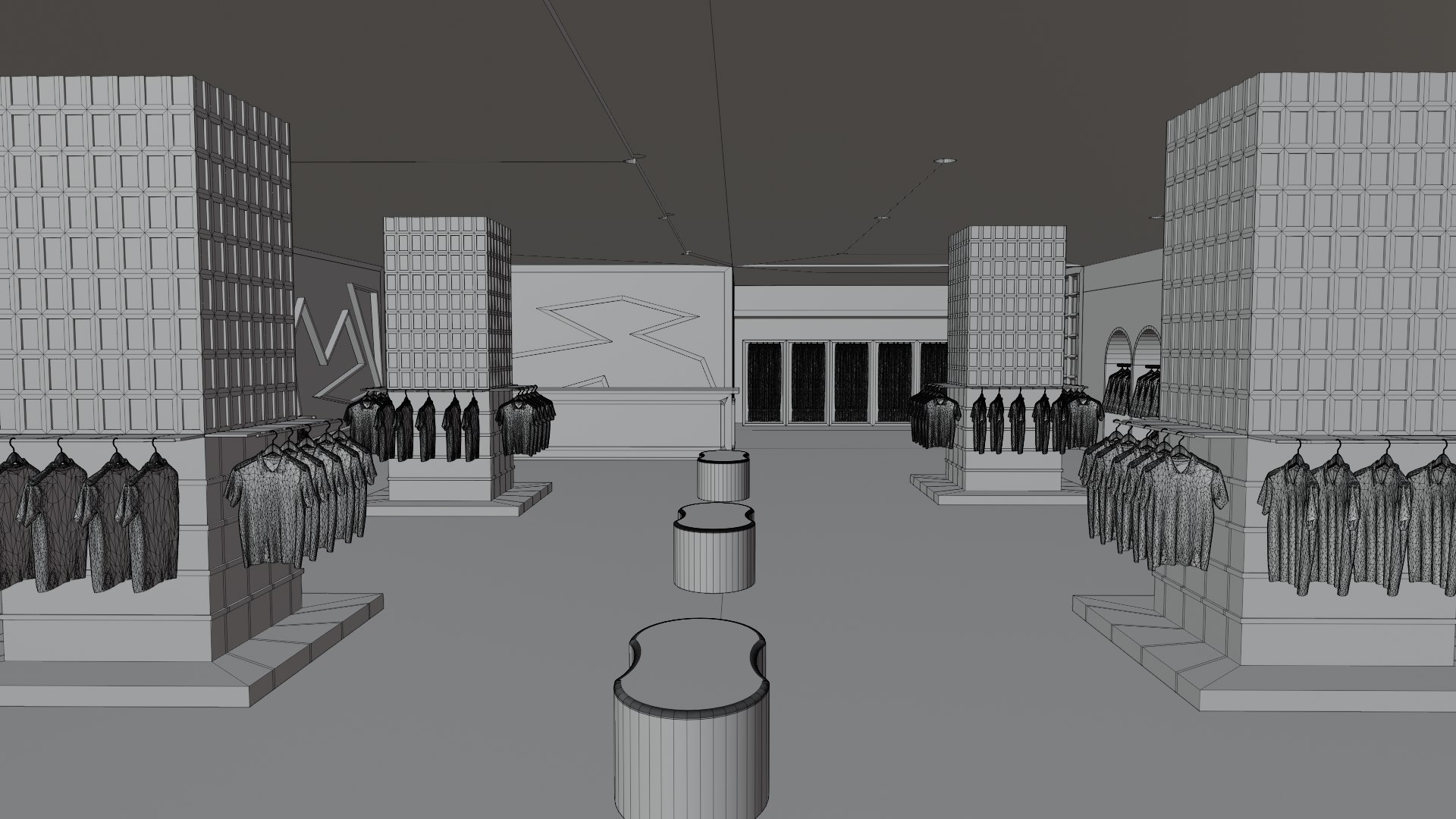 3D Clothing Store Interior Model - TurboSquid 2157414