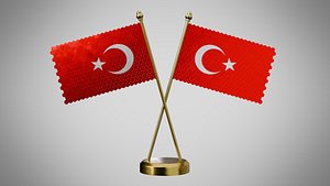 3D Table  Flag  of Turkey