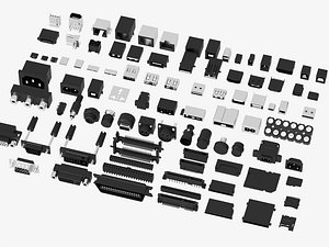 3D Electronic Connectors and Ports Collection 3D Model