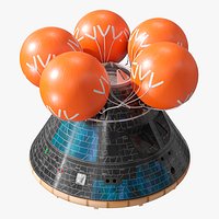 NASA Orion Crew Capsule with Parachutes