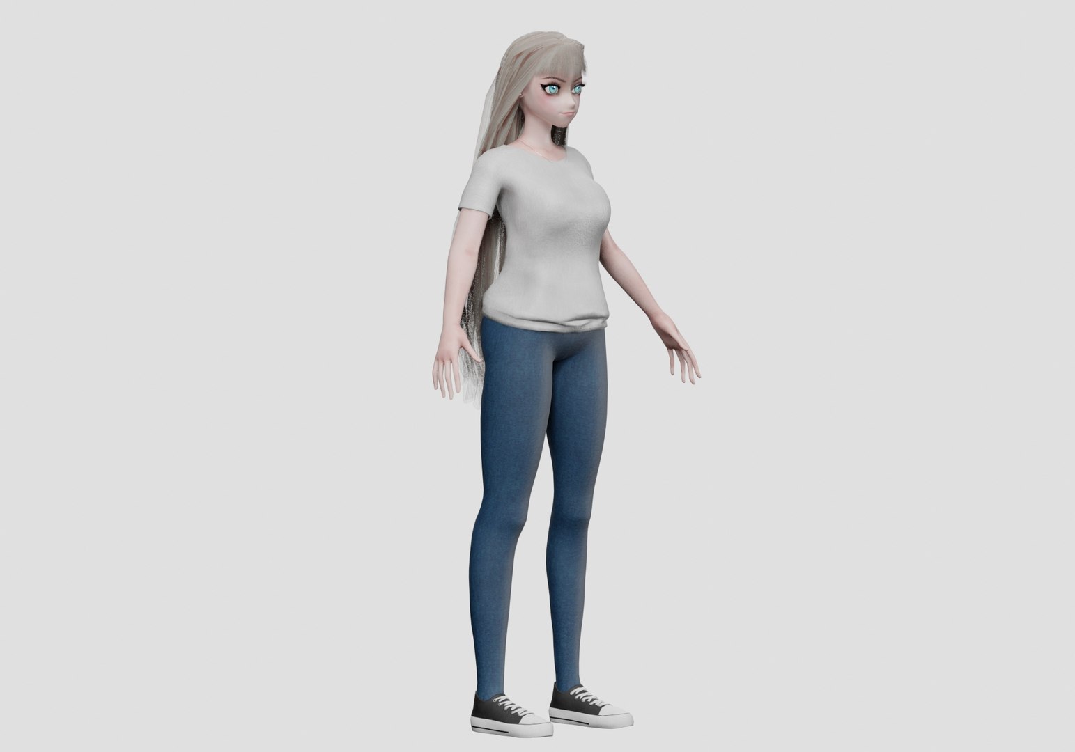 3D Model Basic Anime Girl V33020 - TurboSquid 2271007