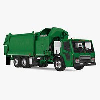 Electric Refuse Truck Green Simple Interior