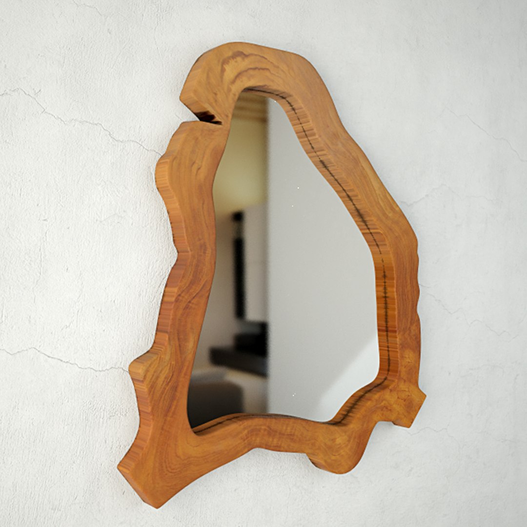 3d Model Teak Root Mirror Turbosquid 1198989