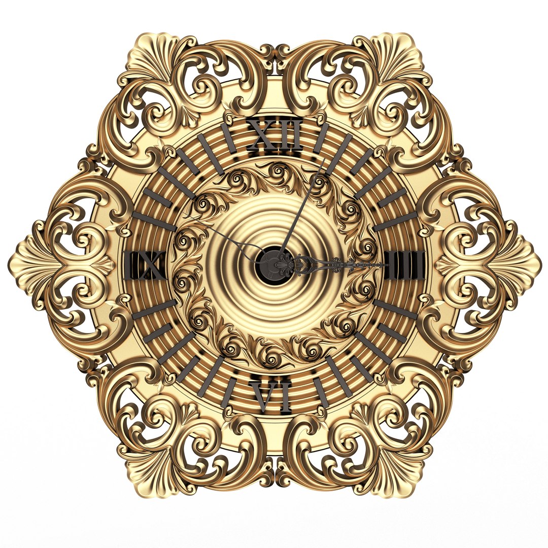 Classic Wall Clock 07 Gold 3D model - TurboSquid 2137335