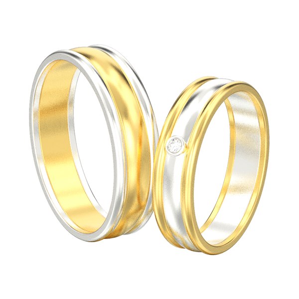 3D set wedding rings type