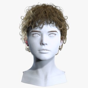 Curly Short Shag Hair Style for Male and Female Characters 3D model