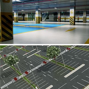 3D realistic car park 2 model