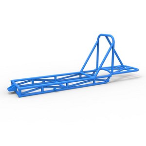 3D Frame of old school Front engine dragster Version 4 Scale 1 to 25 model