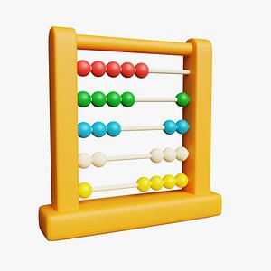 Stylized Abacus Illustration 3D model