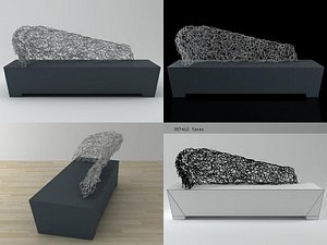sculpture socle waiting sofa 3D